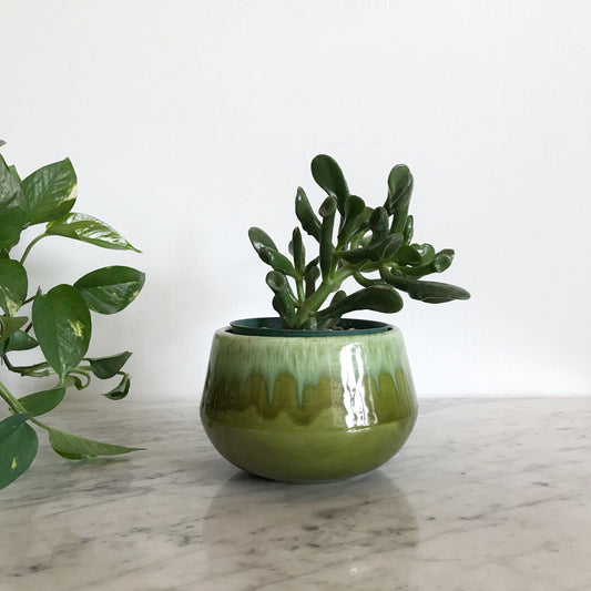 Vintage Green Ceramic Planter