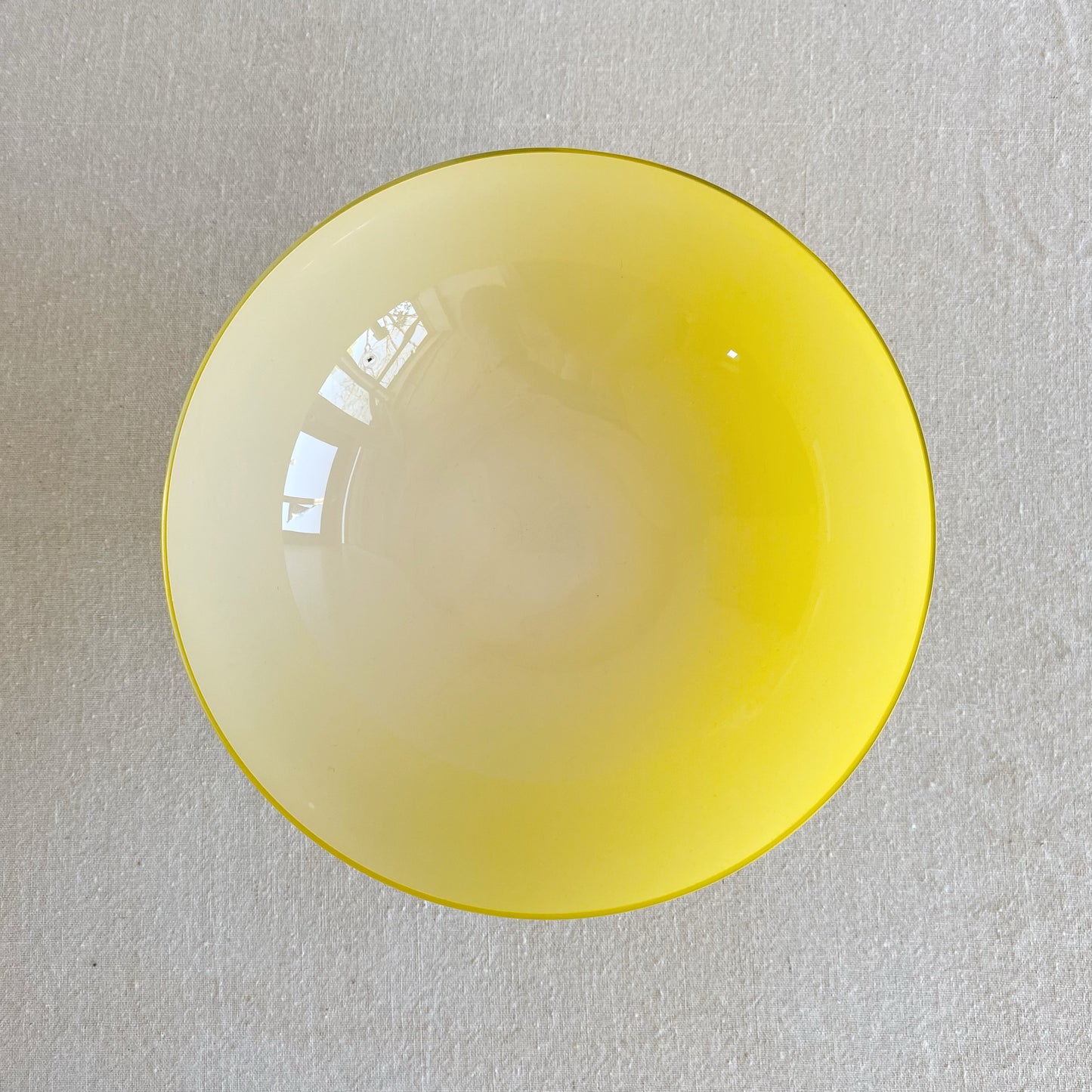 Vintage Yellow Glass Footed Bowl