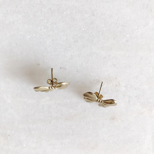 Vintage 90's Gold Bow Earrings