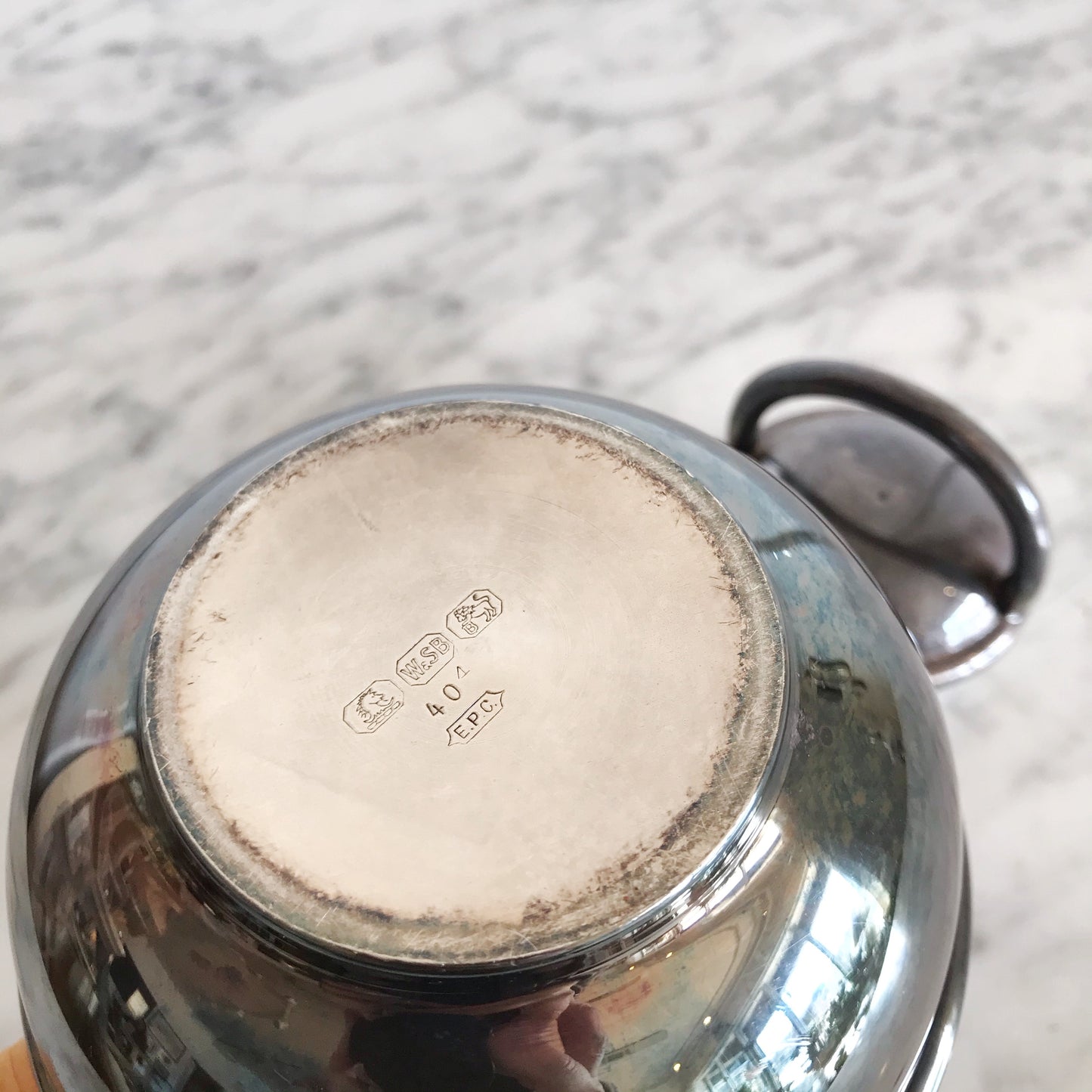 Vintage Silver Teapot with Wrapped Handle