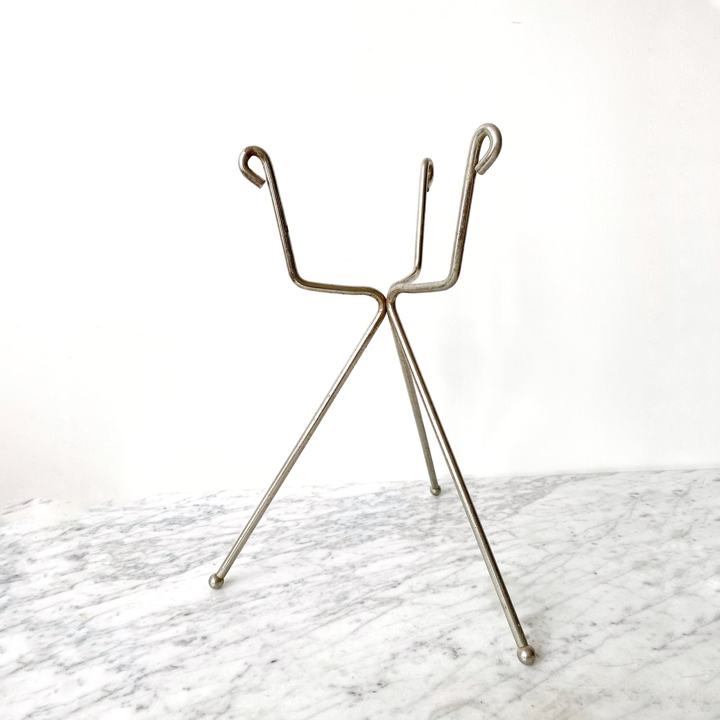 Vintage MCM Chrome Metal Plant Stand