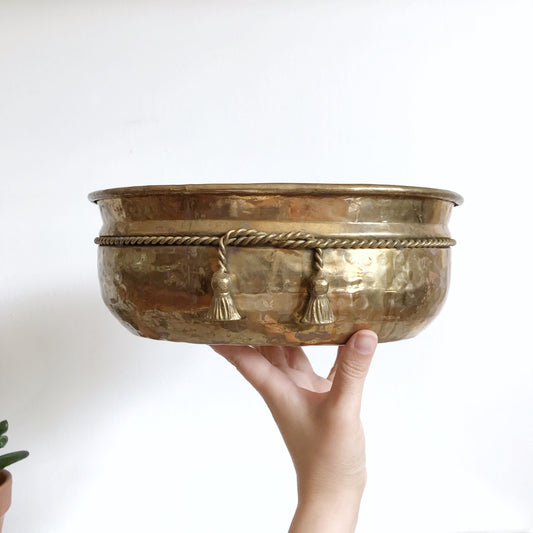 XL Vintage Brass Planter