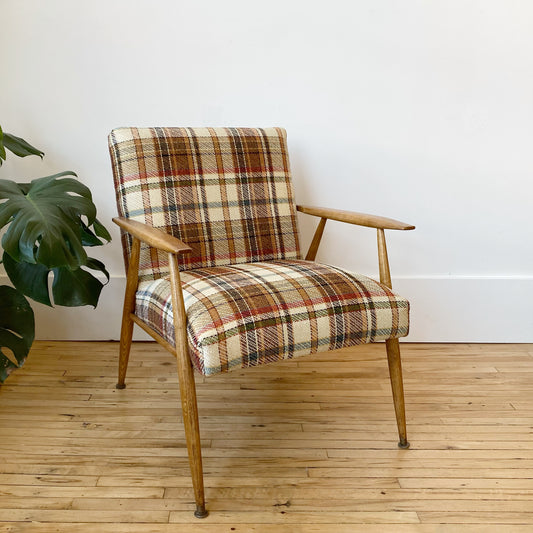Vintage 1950’s MCM Plaid Chair