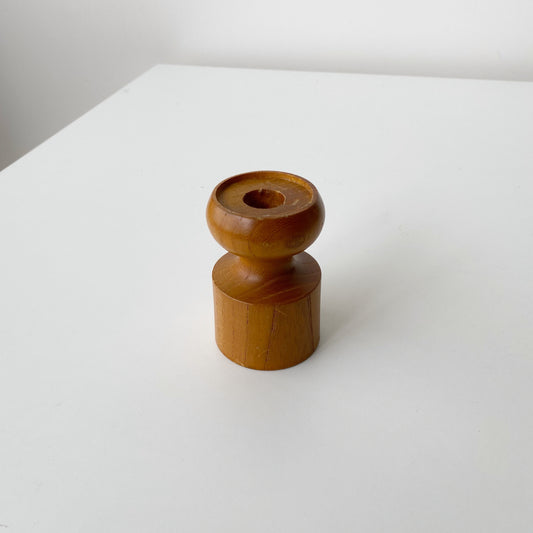 Vintage Turned Wood Dual Candle Holder