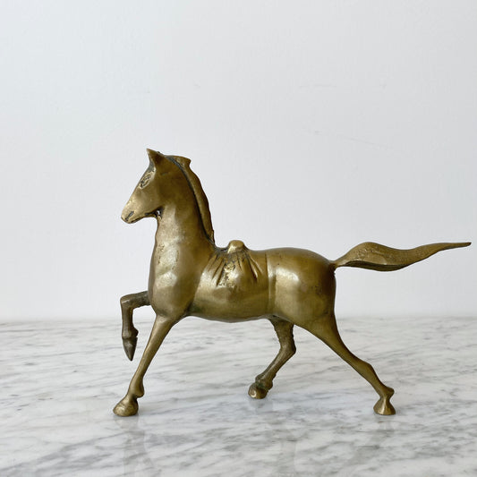 Vintage Brass Horse Statue