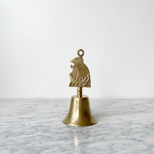 Large Vintage Brass Sailboat Bell