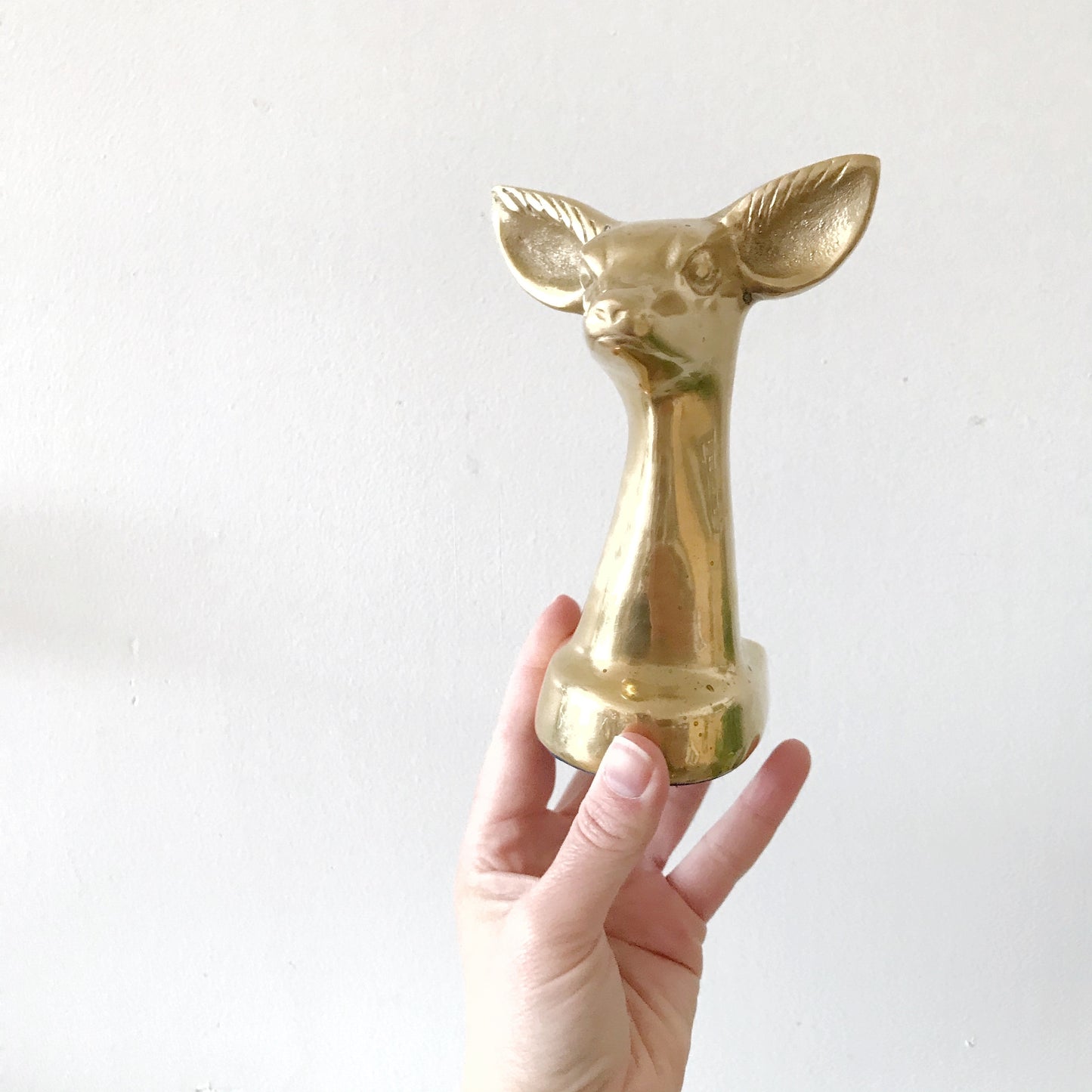 Vintage Brass Deer Bookend Statue