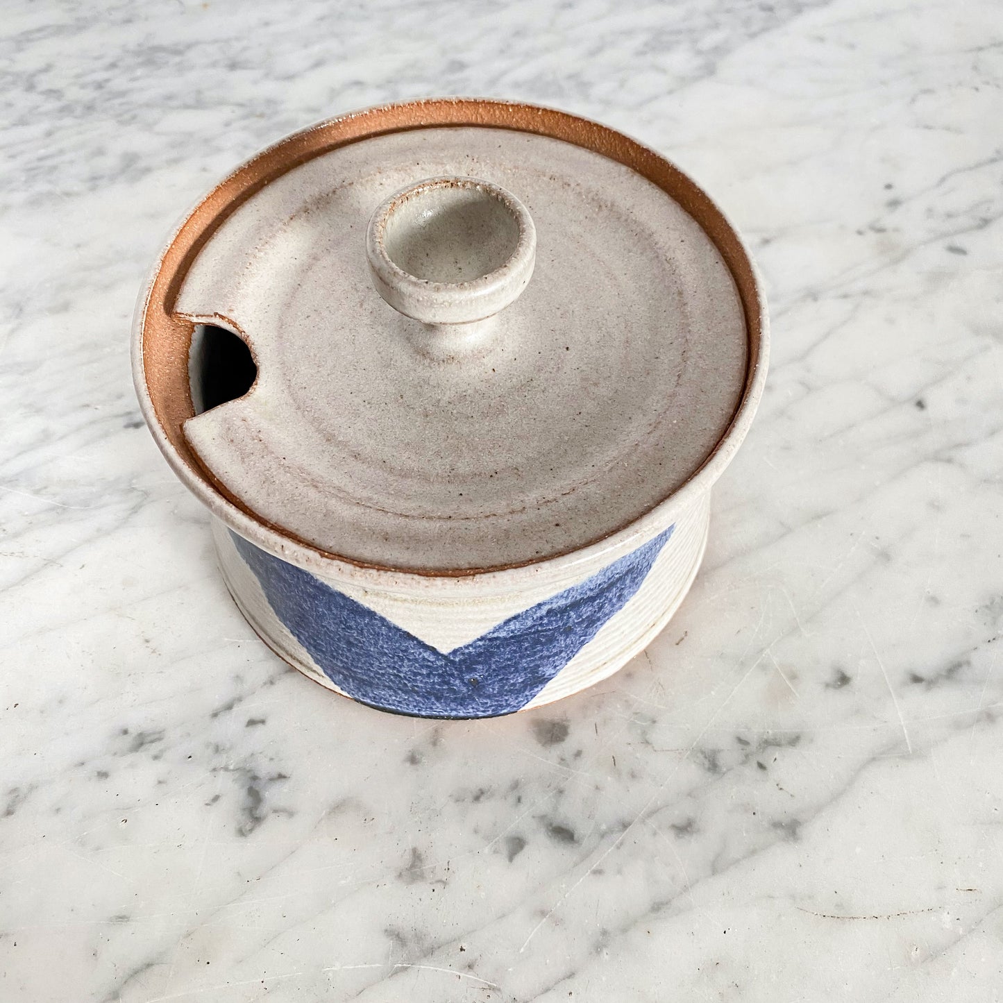 Ceramic Lidded Container w/ Spoon Slot