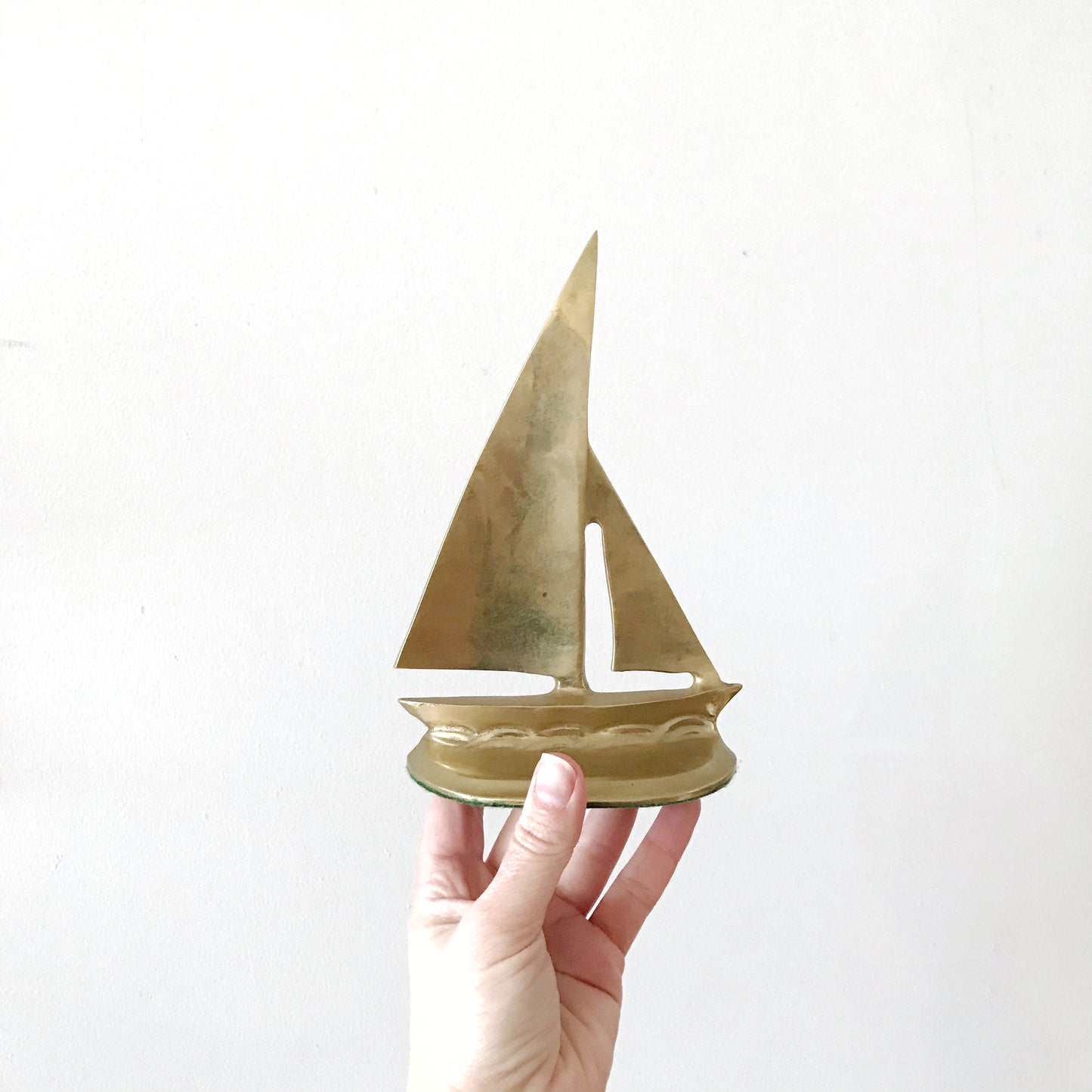 Pair of Vintage Brass Sailboat Bookends
