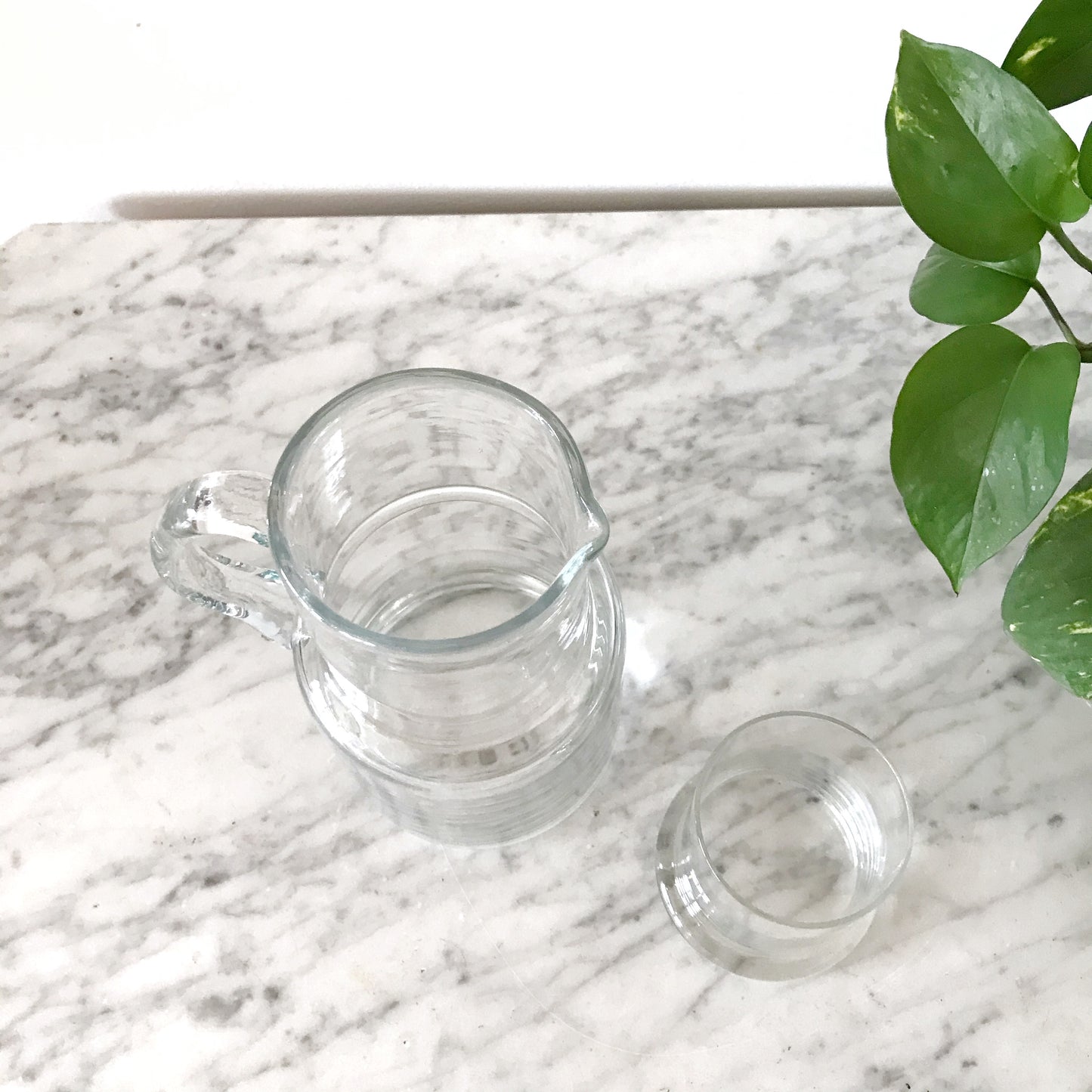 Glass Pitcher & Cup Set