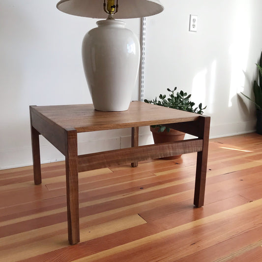 Vintage Square Walnut End Table, 24 x 24