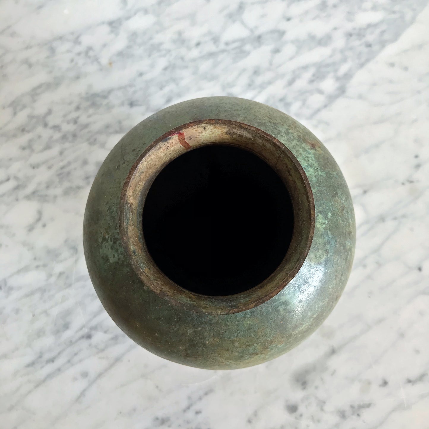 Medium Metal Urn Vase with Patina