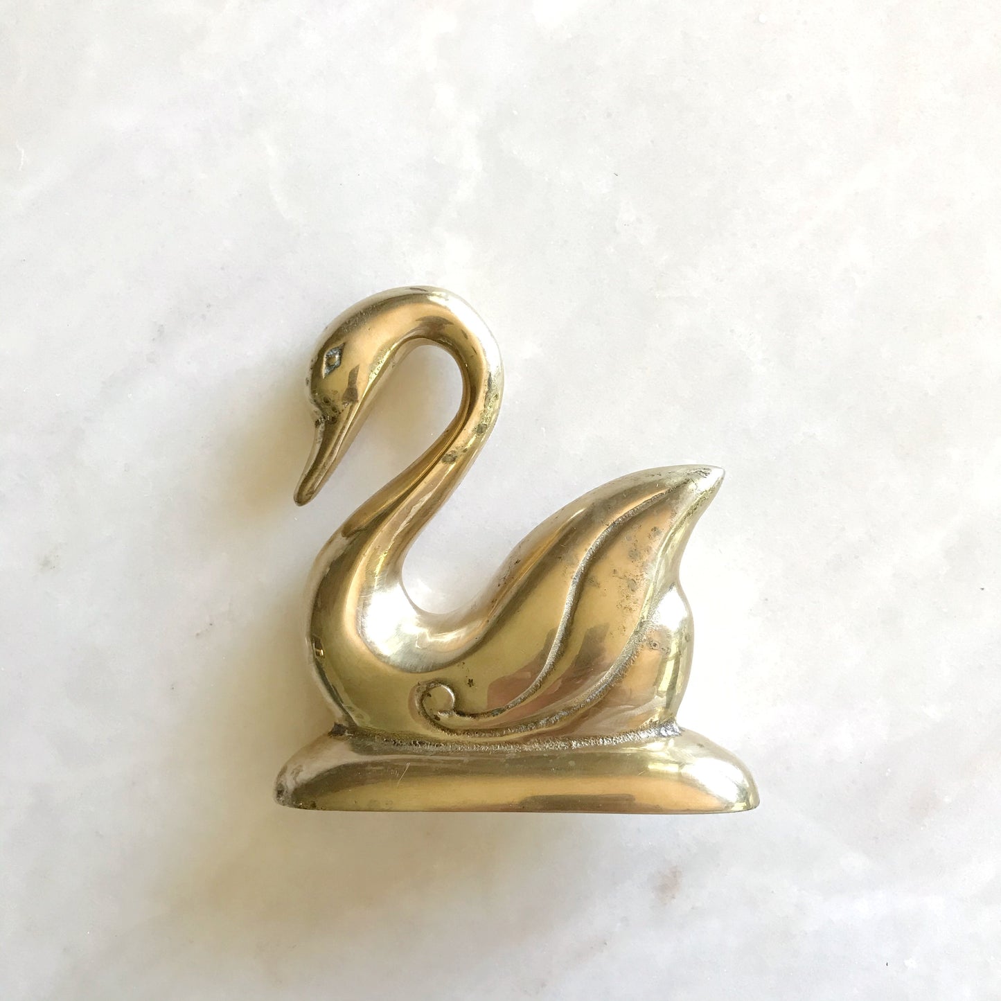 Vintage Brass Swan Figure