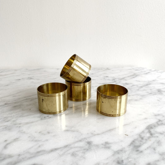 S/4 Vintage Brass Napkin Rings