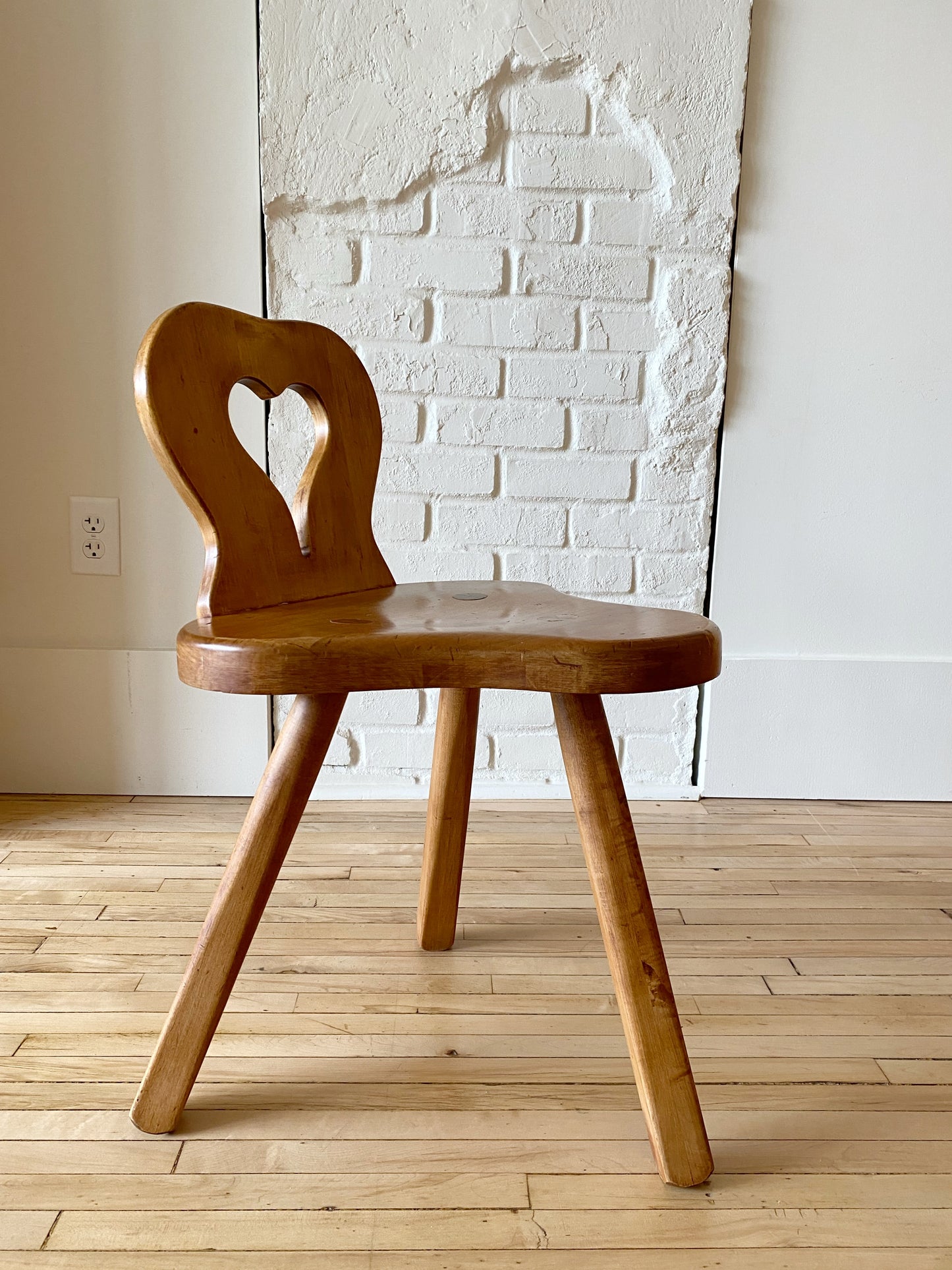 Vintage Folksy Wood Desk + Chair Set