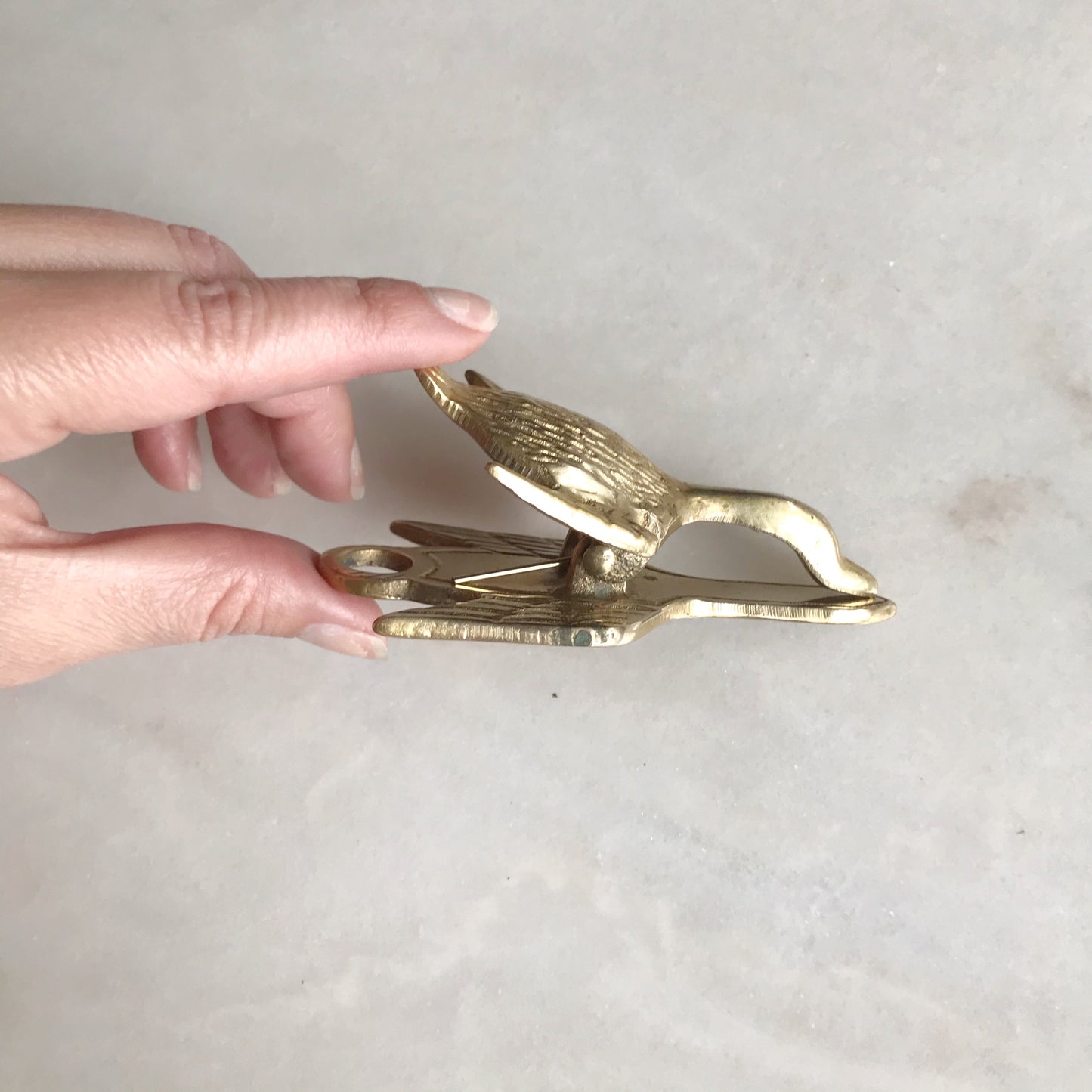 Single Vintage Brass Duck Clip