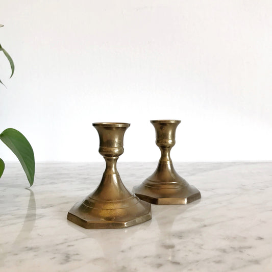 Pair of Vintage Brass Candle Holders