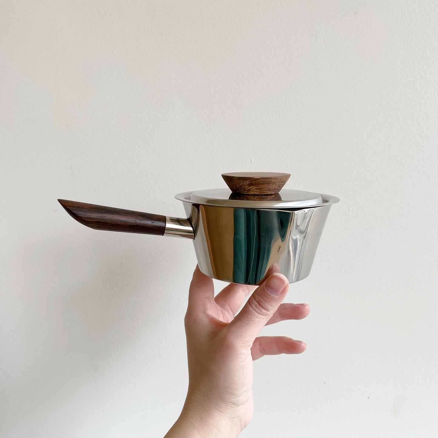 Vintage Stainless Steel & Rosewood Saucepan, Denmark