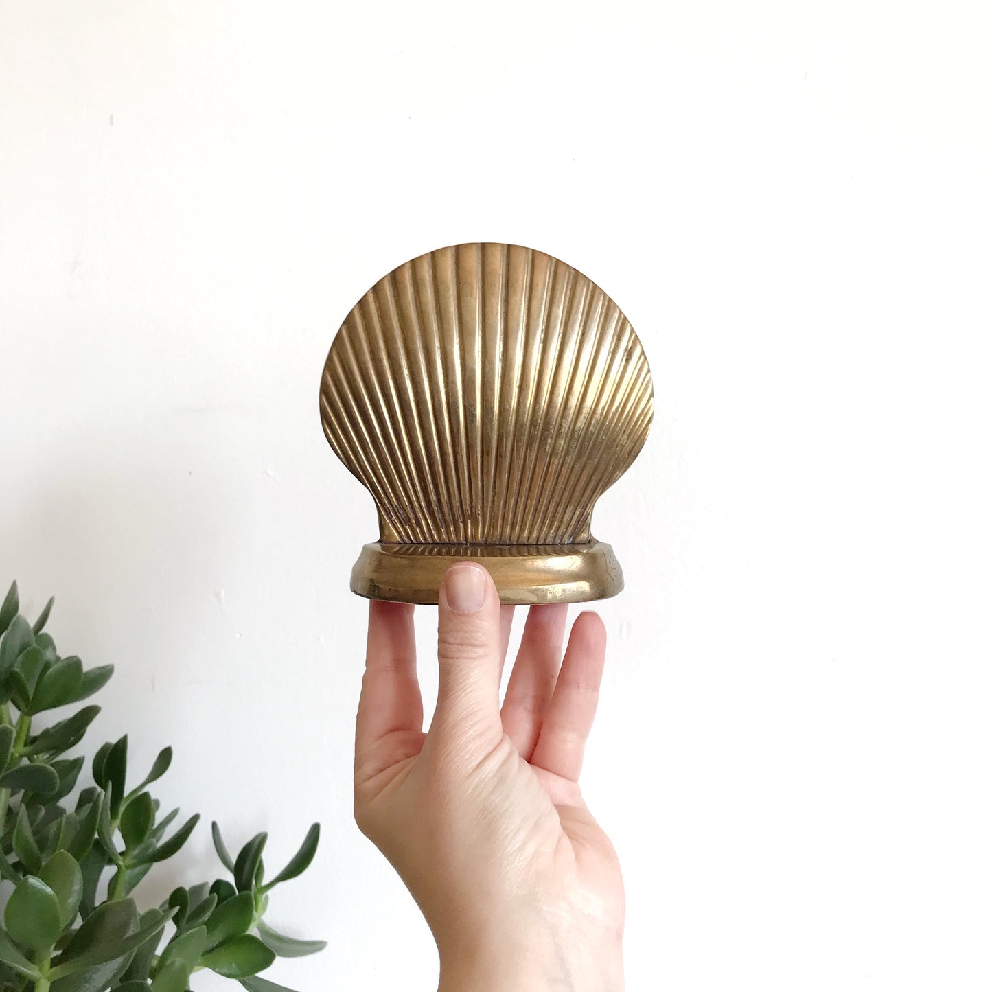 Vintage Brass Seashell Bookend