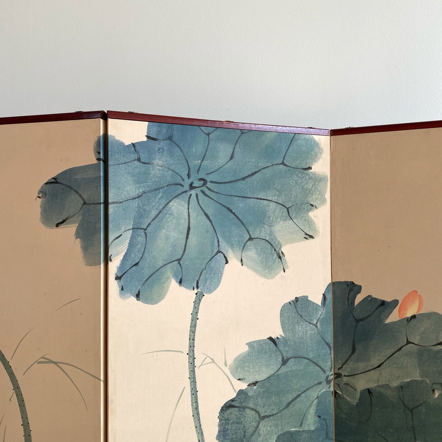 Vintage Hand-Painted Folding Screen / Room Divider