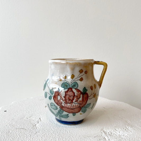 Vintage Hand-painted Floral Ceramic Cup