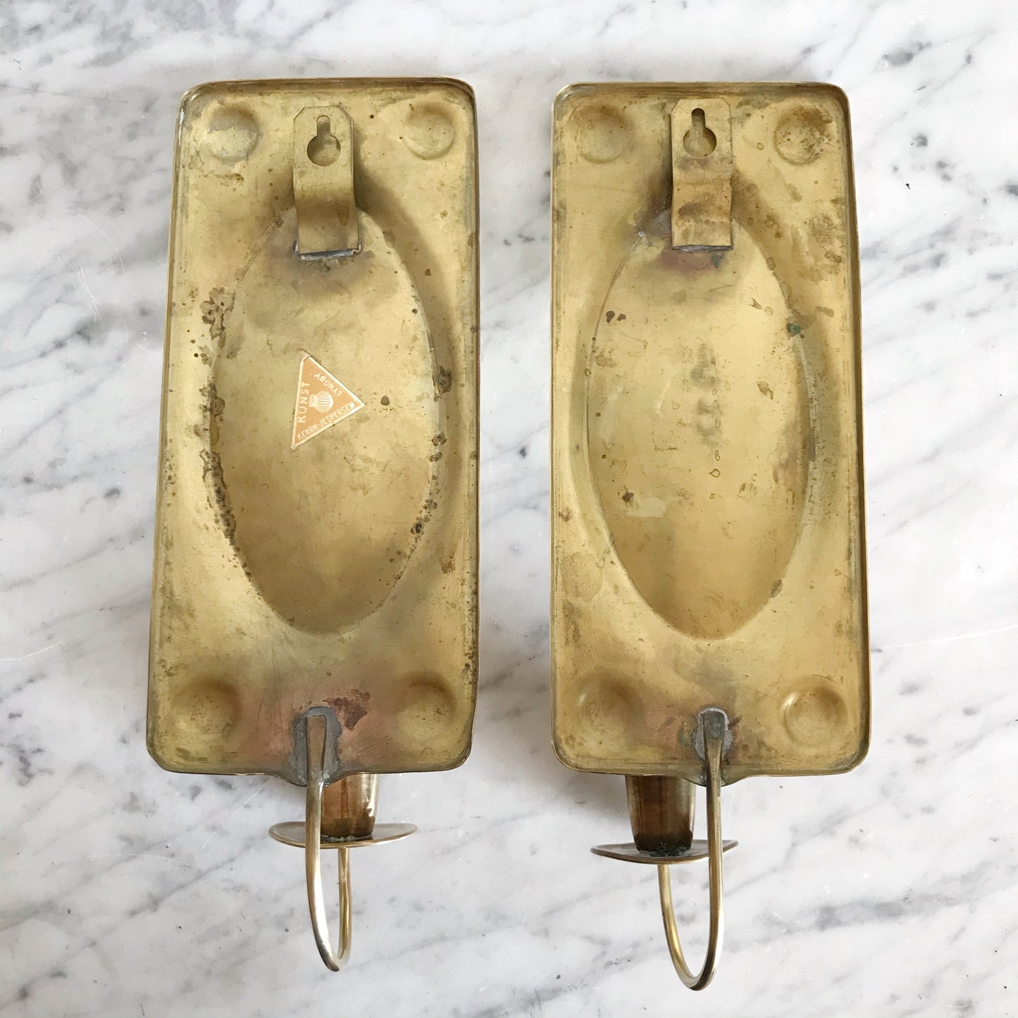 Pair of Vintage Golden Candle Sconces