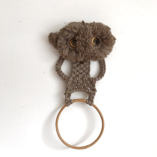 Vintage Hand-Woven Owl Towel Ring