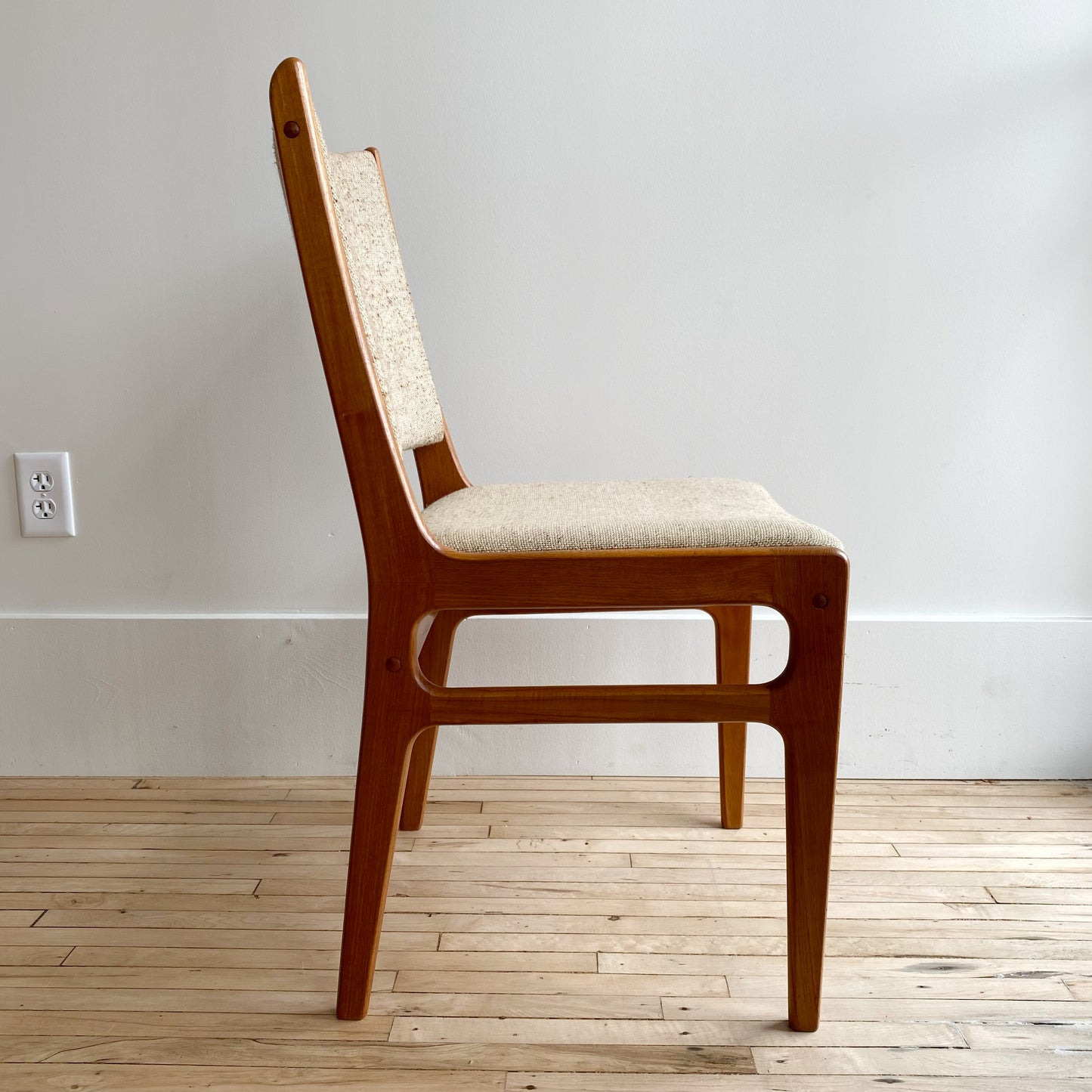 Set of 4 Vintage Upholstered Teak Dining Chairs