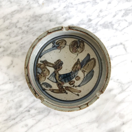 Large Vintage Stoneware Ashtray