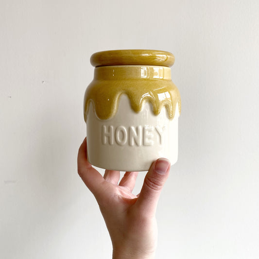 Vintage Pottery Honey Jar, 1982