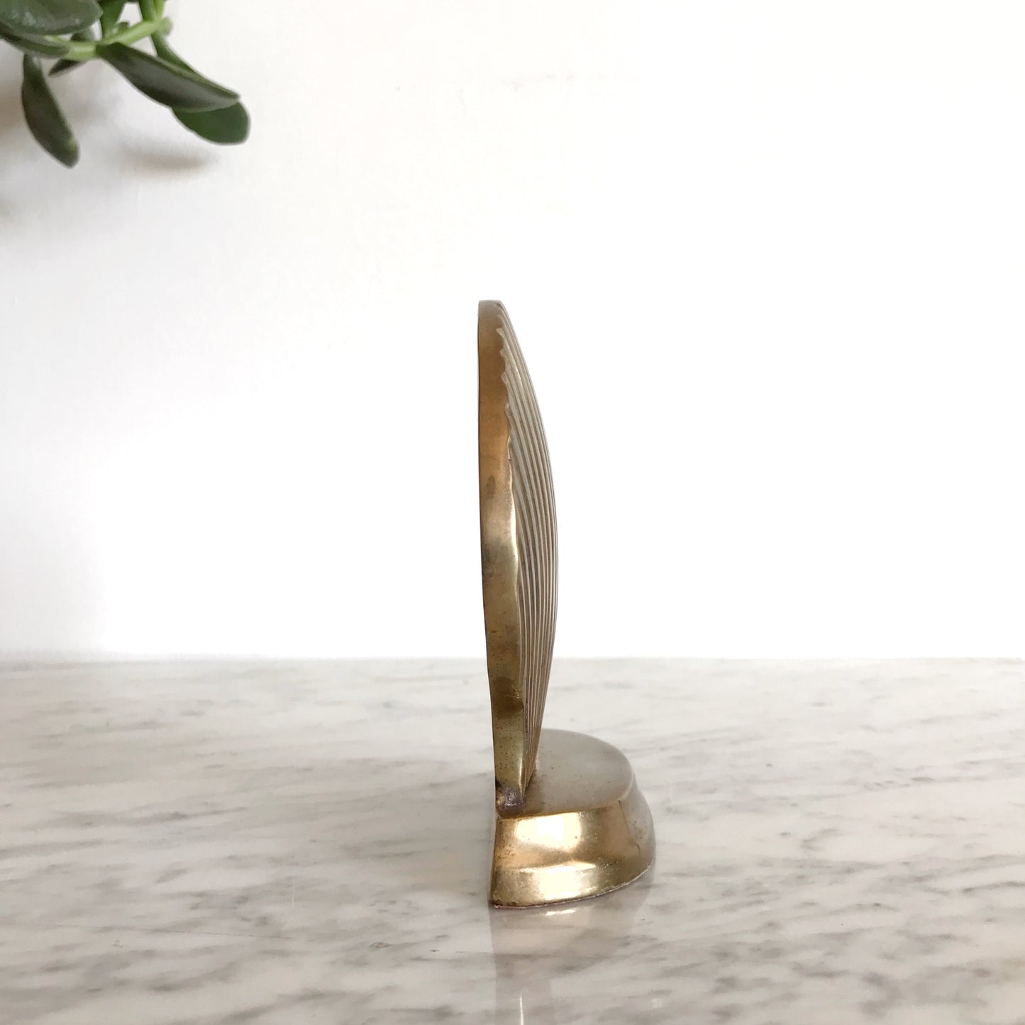 Vintage Brass Seashell Bookend