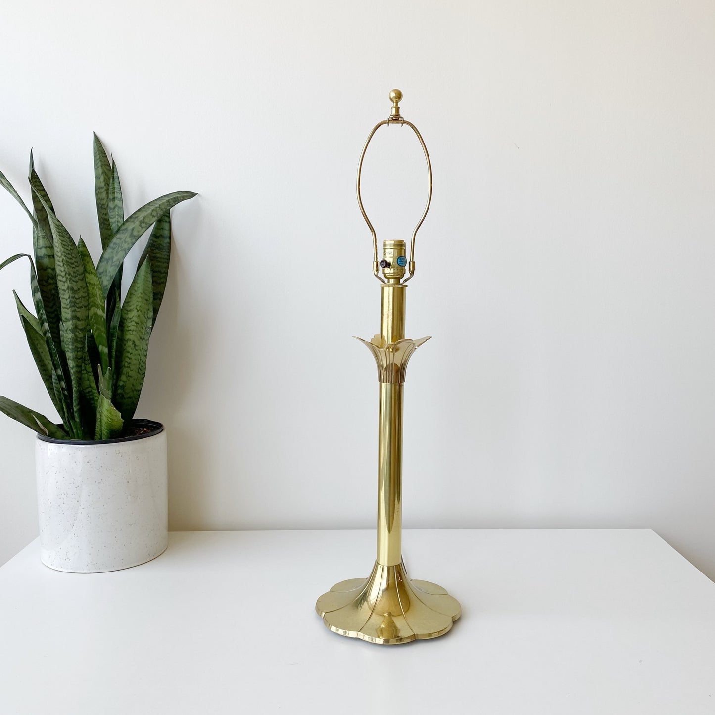 Vintage Hollywood Regency Brass “Tulip” Lamp by STIFFEL