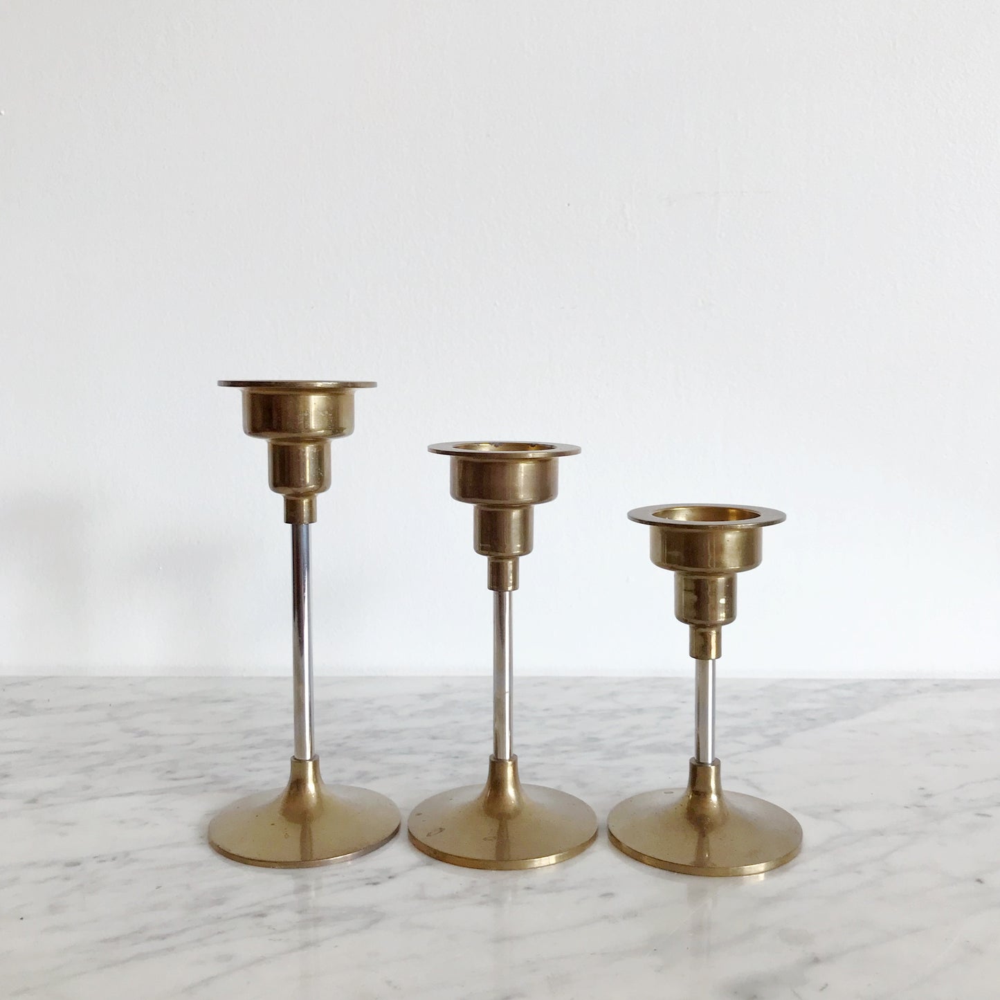 Set of 3 Post-Modern Candle Holders