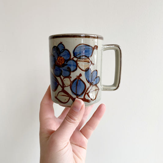 Vintage 70's Ceramic Mug with Flowers