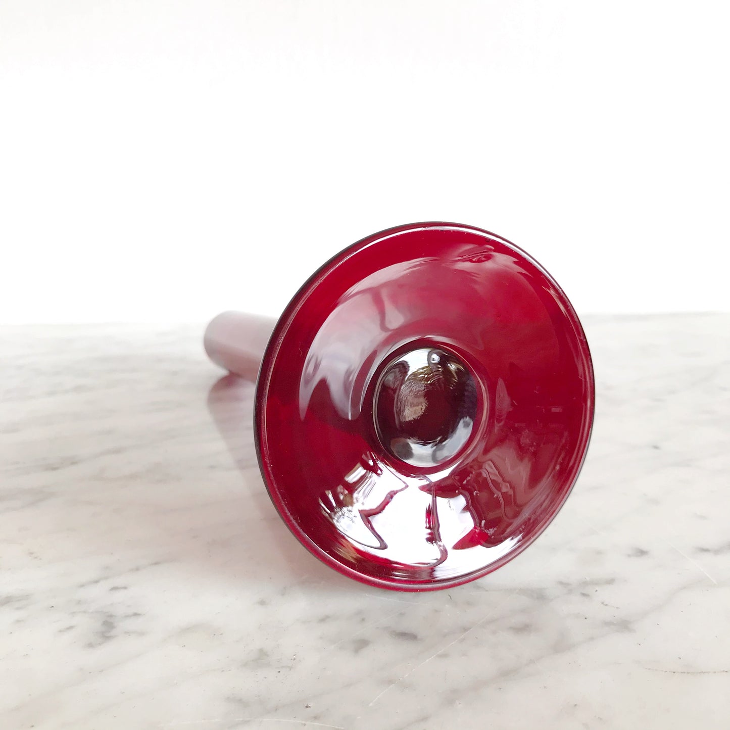 Tall Mod Red Glass Vase