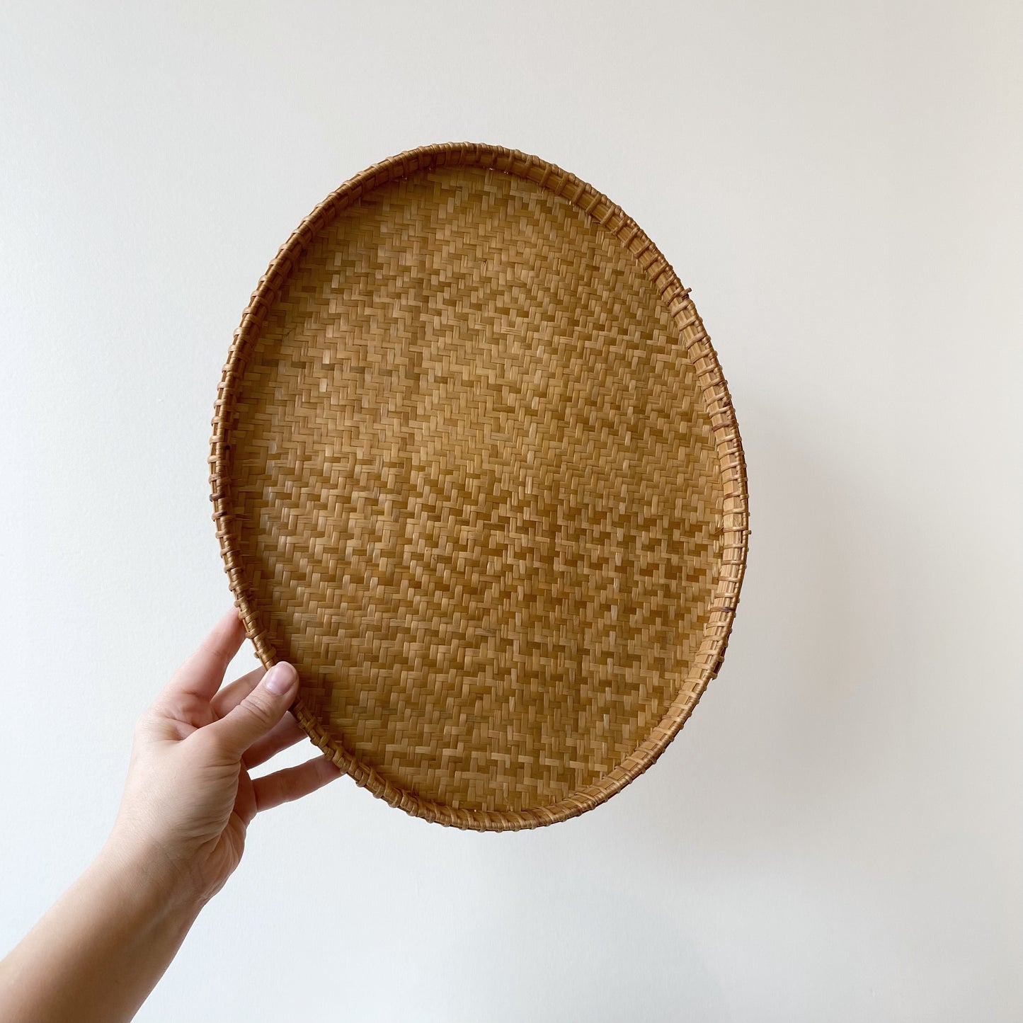 Vintage Oval Wicker Tray