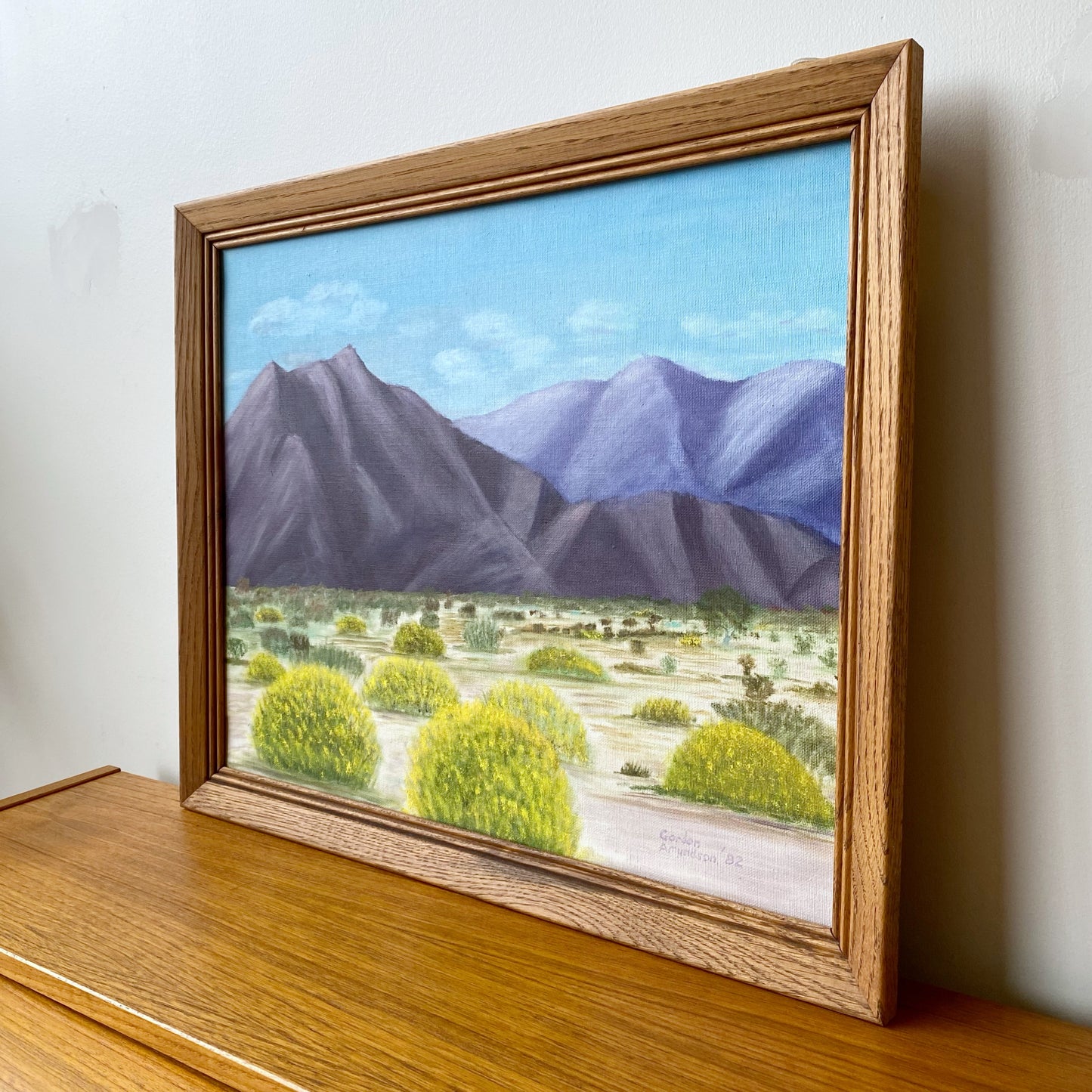 Vintage Original Mountain Landscape Painting