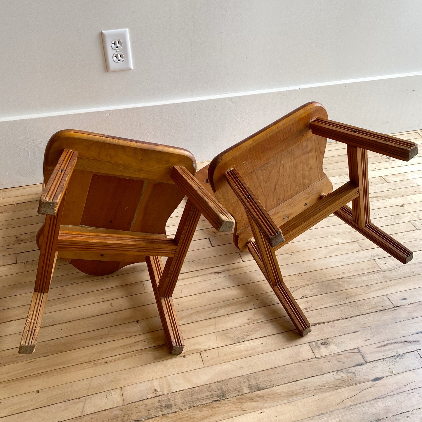 Pair of Vintage Handcrafted Children’s Chairs