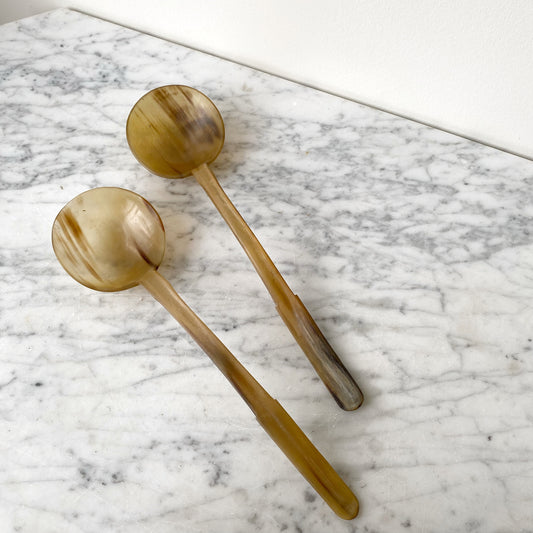 Single XL Vintage Horn Serving Spoon / Ladle