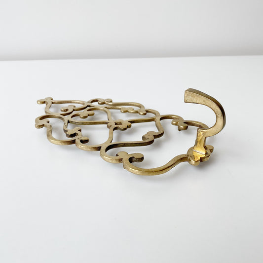 Vintage Decorative Brass Hook / Trivet