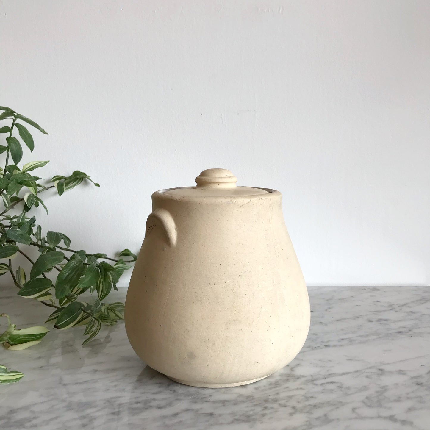 Large Vintage Clay Canister