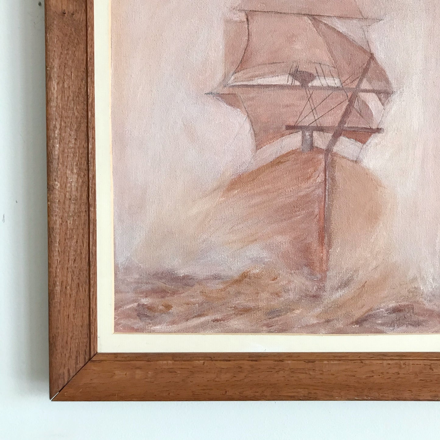 Original Framed Painting of a Ship