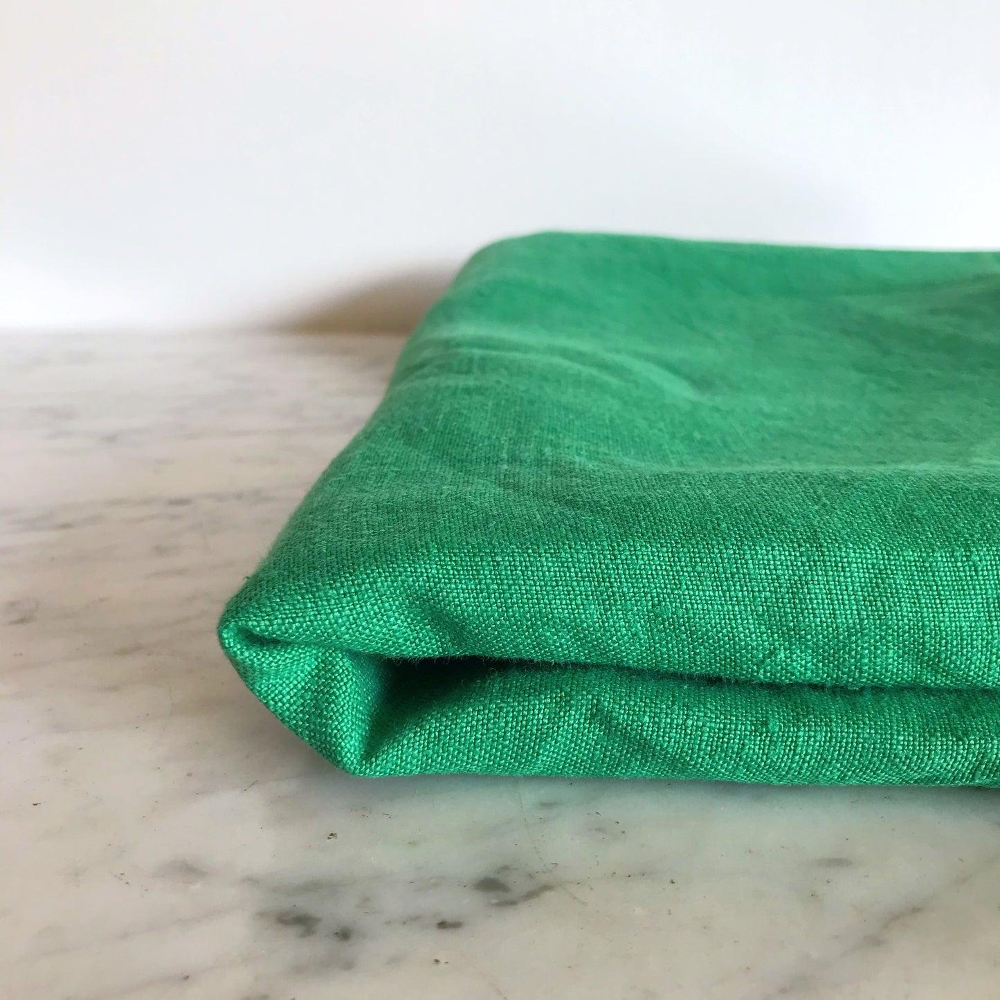 Vintage Green Linen Tablecloth (65 x 49”)