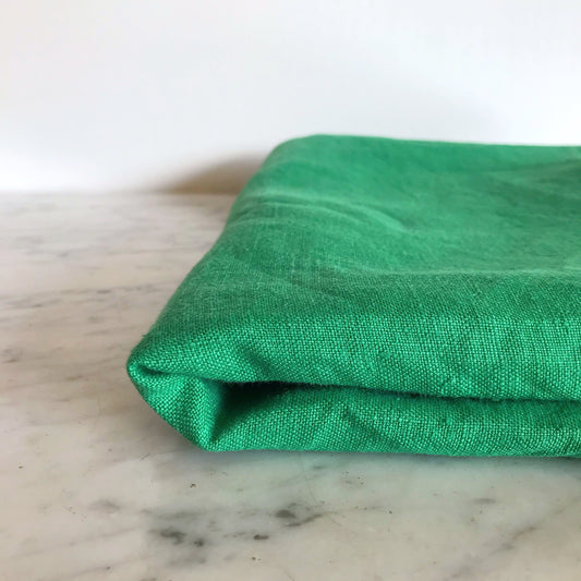 Vintage Green Linen Tablecloth (65 x 49”)