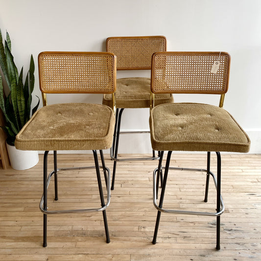 Set of 3 Vintage MCM Bar Stools