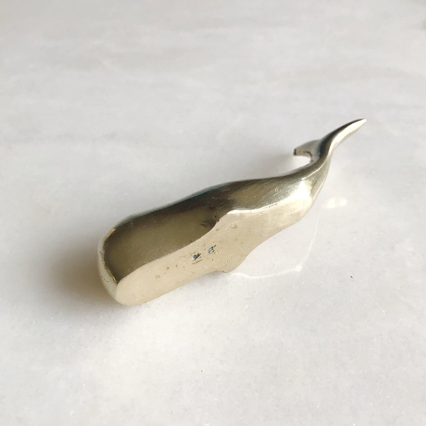 Petite Vintage Solid Brass Whale