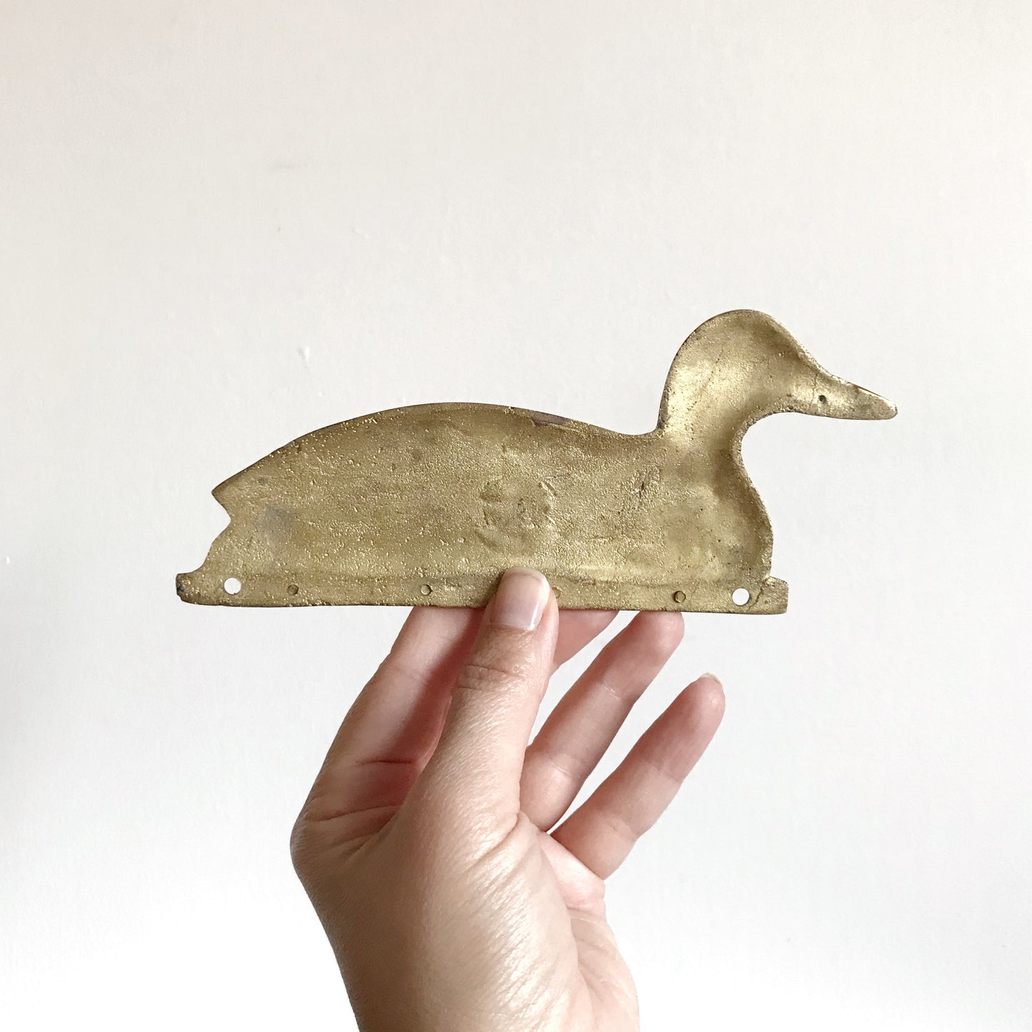 Vintage Brass Duck Key Holder