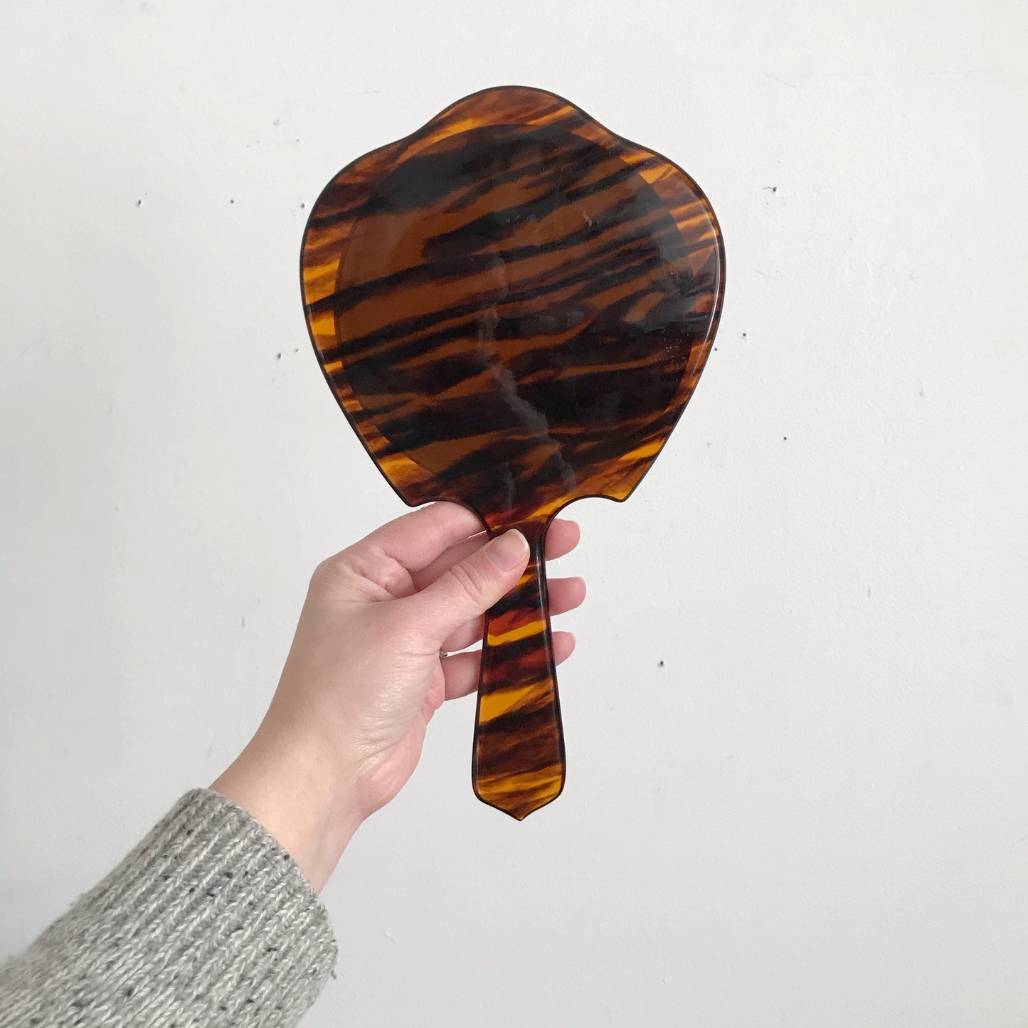 Vintage Faux Tortoise Shell Hand Mirror