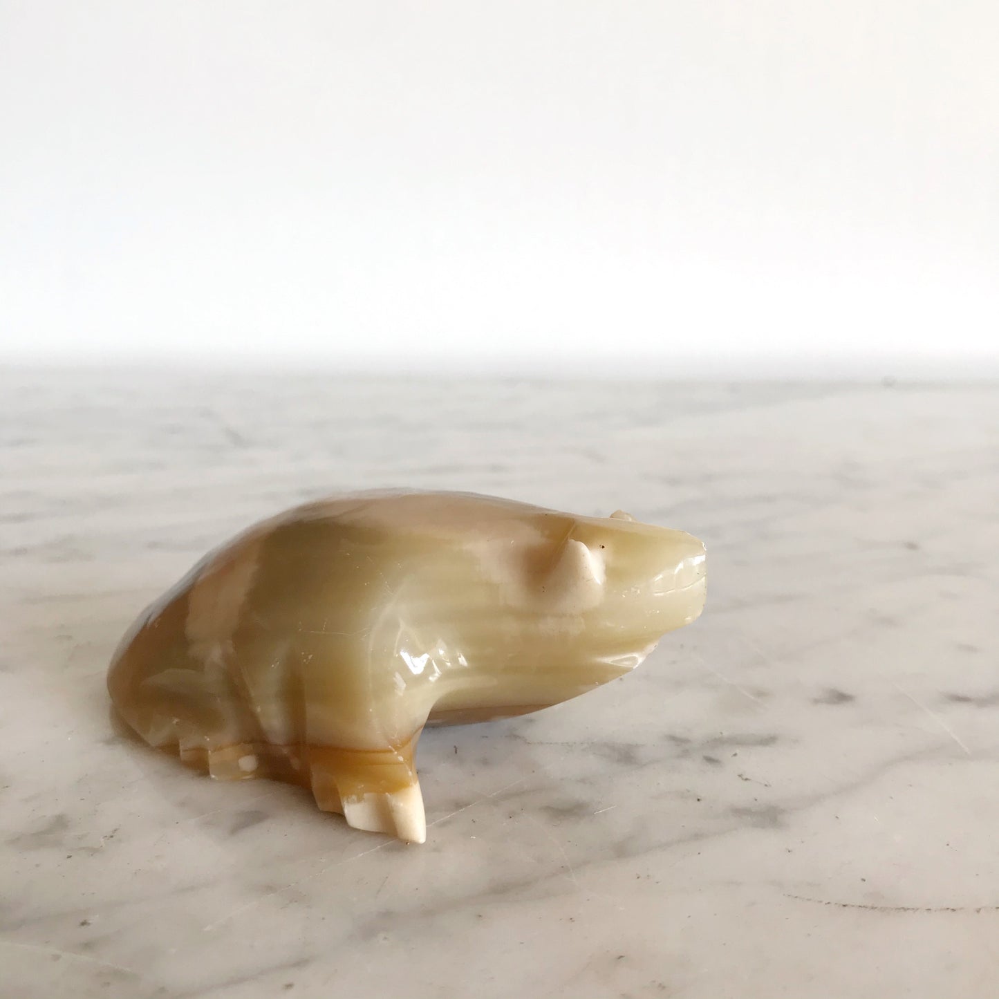 Vintage Carved Stone Frog