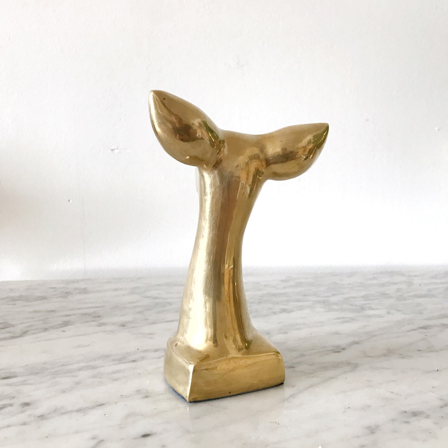 Vintage Brass Deer Bookend Statue